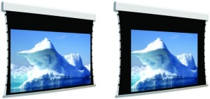 Ekran elektryczny z napinaczami Adeo Tensio Classic Biformat 350x344cm, VisionWhite