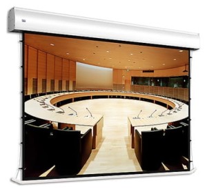 Ekran elektryczny z napinaczami Adeo Tensio Alumax 564x423cm/564x317cm, 4:3/16:9, VisionWhiteBE