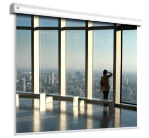 Ekran ścienny elektrycznie rozwijany Adeo Alumid 406x418cm, 1:1, VisionWhiteRear