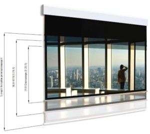 Ekran rozwijany elektrycznie Adeo Multiformat 275x226cm/275x178cm, 4:3/16:9, VisionWhiteBE