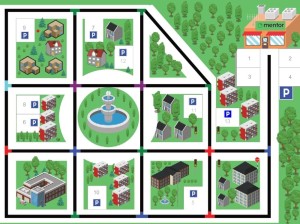 Mata dwustronna Miasto + Kratka Twoje Logo 144 x 200 cm